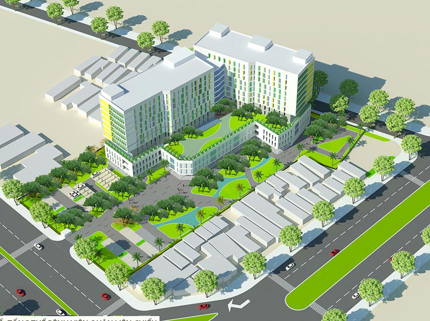 Phối cảnh Trung tam Y tế quận Liên Chiểu giai đoạn 2