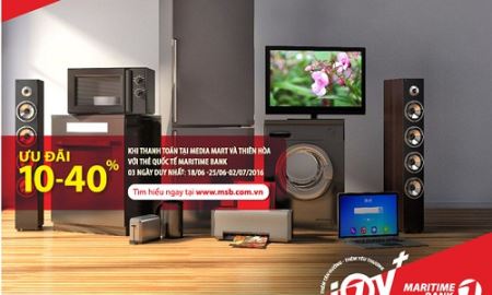 Giảm 40% mua sắm tại siêu thị Media Mart và điện máy Thiên Hoà