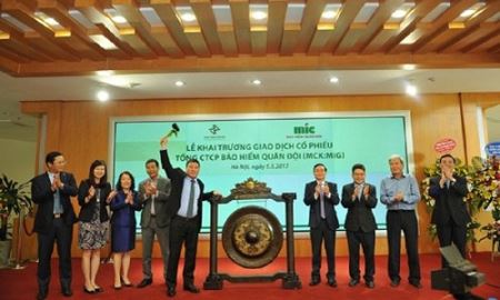 Cổ phiếu Bảo hiểm Quân đội nhanh chóng tăng trần trong ngày chào sàn