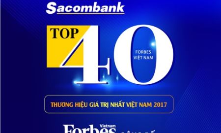 Sacombank thuộc top 40 thương hiệu giá trị nhất Việt Nam 2017
