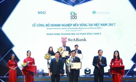 SeABank nằm trong top 100 doanh nghiệp phát triển bền vững Việt Nam 2017