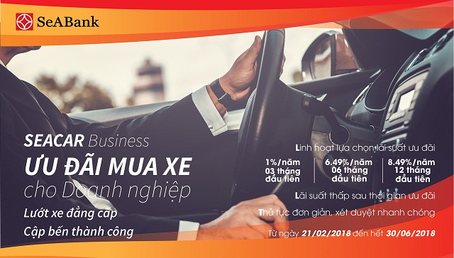 Vay mua ô tô với lãi suất ưu đãi chỉ từ 1%/năm tại SeaBank