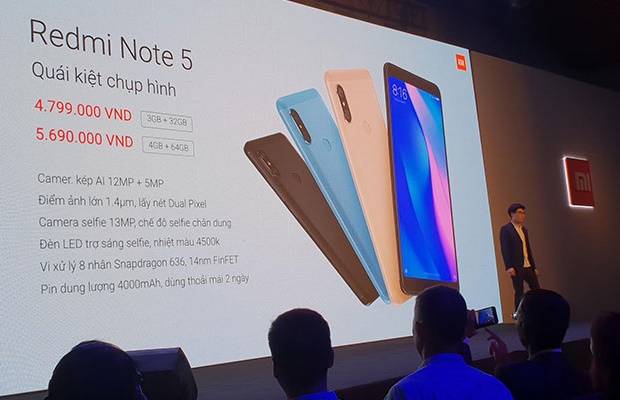 Xiaomi ra mắt “quái kiệt” Redmi Note5, giá chỉ 4,79 triệu đồng