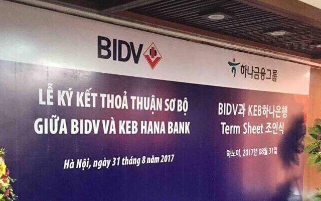 BIDV bán 15% cổ phần cho ngân hàng Hàn Quốc KEB Hana Bank