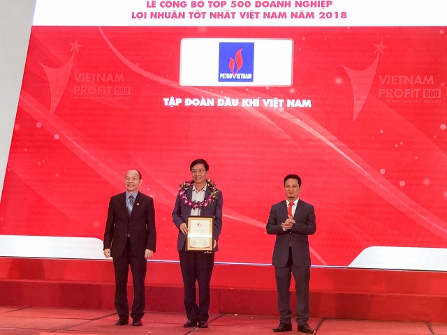 Vietnam Report vinh danh PVN đứng đầu Top 500 doanh nghiệp có lợi nhuận tốt nhất Việt Nam năm 2018