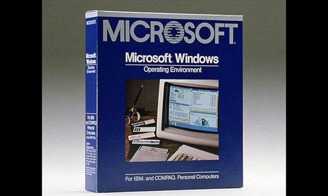 <p>
<strong>Tháng 11 năm 1985.</strong> Phiên bản đầu tiên của Windows. Ảnh: DR</p>