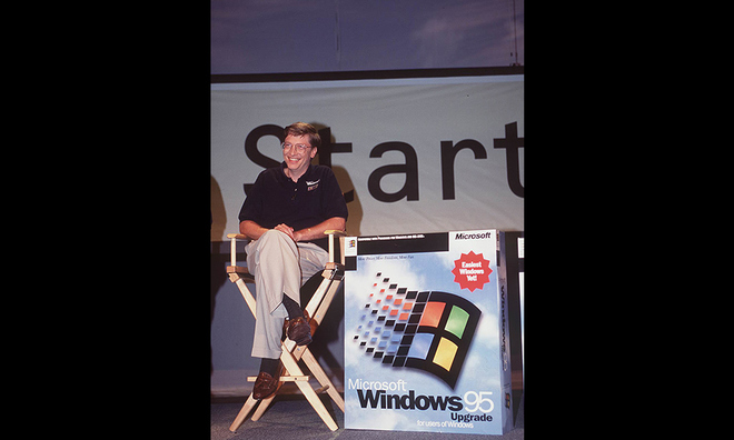 <p>
<strong>Tháng 8 năm 1995.</strong> Ra mắt hệ điều hành Windows 95. Phiên bản này đại diện cho một bước tiến lớn khi hệ thống hỗ trợ các ứng dụng phức tạp hơn, bao gồm các trò chơi video. Ảnh: Sipa </p>