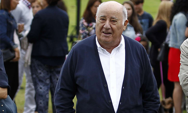 <p class="Normal">
<strong>6. Amancio Ortega, 82 tuổi</strong></p><p class="Normal">Amancio Ortega, chủ sở hữu thương hiệu thời trang Zara của Tây Ban Nha, đứng thứ sáu trong bảng xếp hạng của Forbes với khối tài sản 62,7 tỷ đô la.</p>
