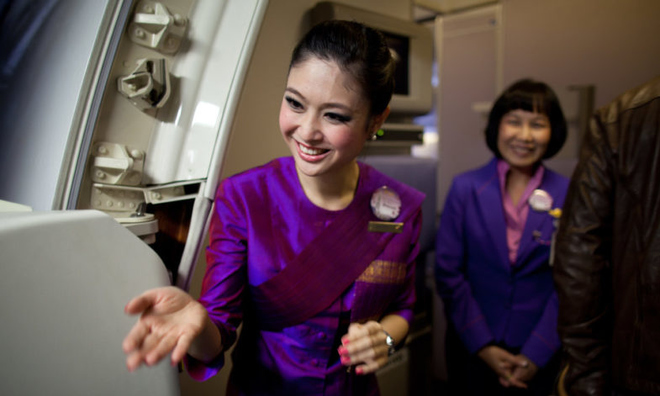 <p class="Normal">
<strong>10. Thai Airways</strong></p><p class="Normal">Xếp hạng năm 2018: thứ 10</p><p class="Normal">Năm nay, Thai Airways đã giành giải thưởng cho nhân viên tốt nhất trên máy bay trong số các hãng hàng không ở châu Á và giải thưởng cho dịch vụ spa tốt nhất trên thế giới. Photo: Flickr/Brussels Airport</p>