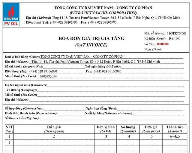 PVOIL chính thức áp dụng hóa đơn điện tử từ ngày 1/7/2019