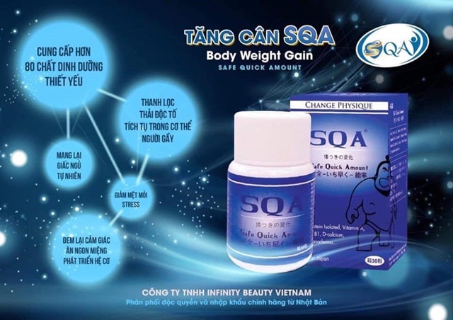 Sản phẩm tăng cân SQA lưu hành bất hợp pháp trên thị trường