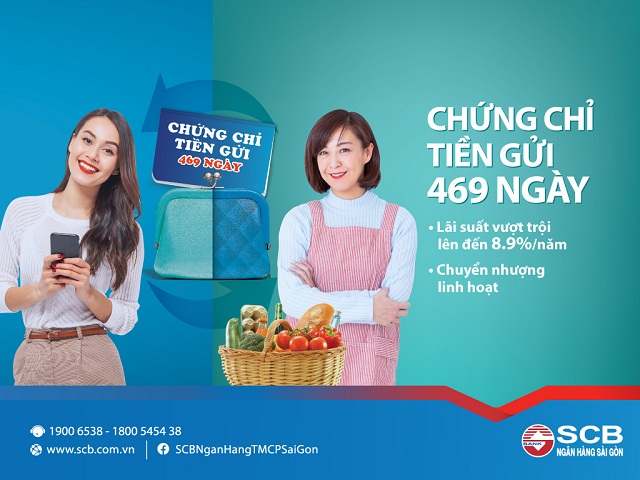 SCB phát hành sản phẩm chứng chỉ tiền gửi dài hạn 469 ngày