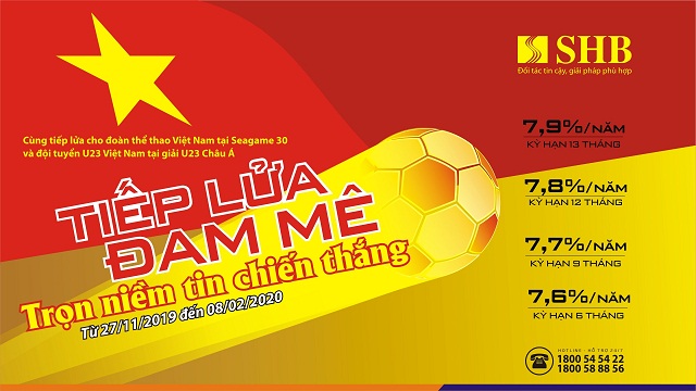 Tiếp lửa thể thao Việt Nam: SHB triển khai chương trình ưu đãi dành tặng người hâm mộ