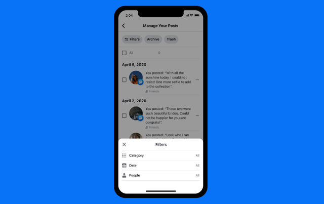 Facebook cho xóa bài viết cũ hàng loạt