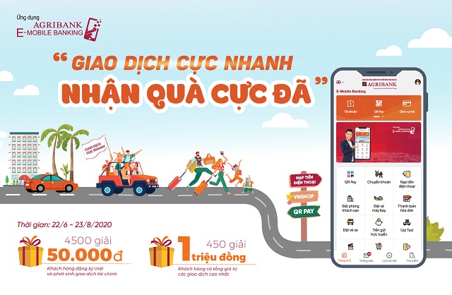 “Giao dịch cực nhanh – Nhận quà cực đã” cùng ứng dụng Agribank E-Mobile Banking