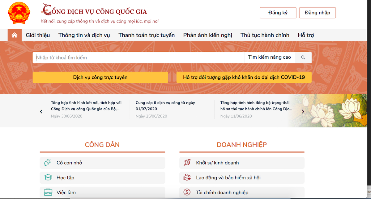 Tích hợp thêm 6 dịch vụ công trên Cổng Dịch vụ công Quốc gia