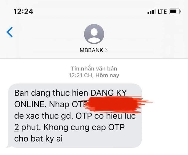 Khách Hàng Bất Ngờ Nhận Được Mã Xác Thực Otp Khi Chưa Từng Giao Dịch Tại  Mbbank