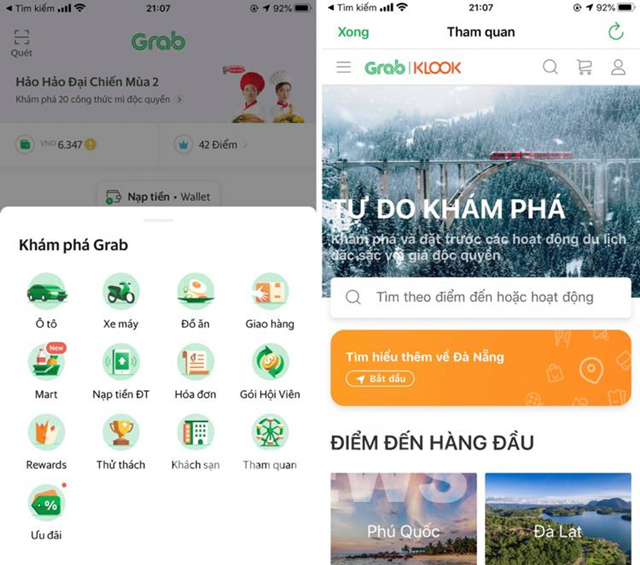 Grab và Klook ra mắt dịch vụ du lịch qua mục 'Tham quan' trên ứng dụng Grab