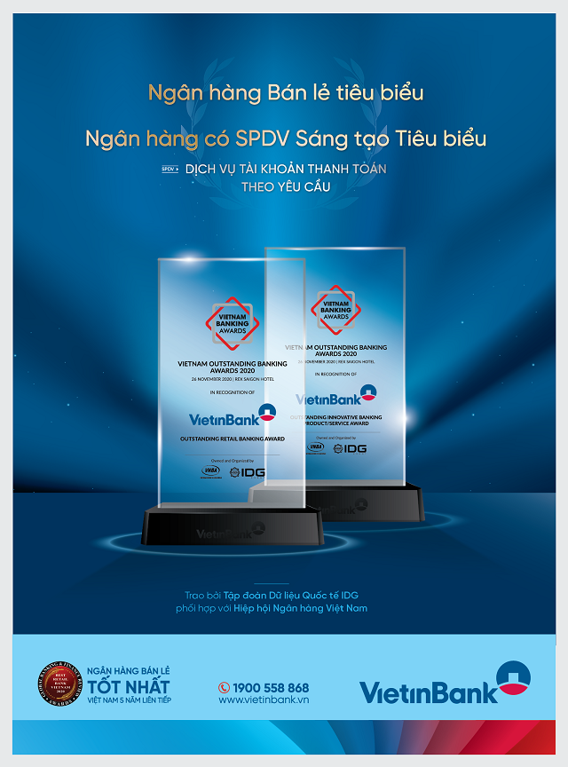 VietinBank nhận cú đúp giải thưởng uy tín