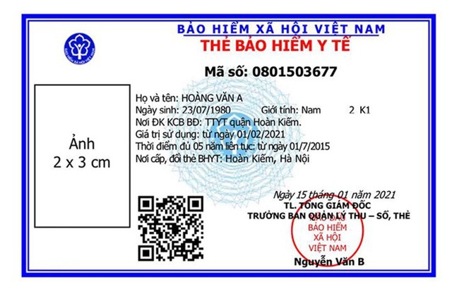 Thực hiện thay thẻ bảo hiểm y tế mẫu mới từ 1/4/2021