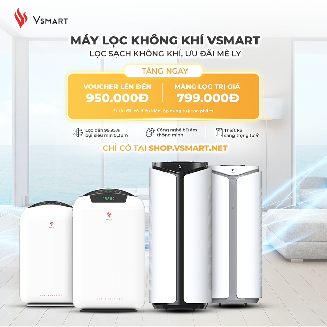 Vinsmart mở bán máy lọc không khí và giải pháp nhà thông minh độc quyền trên Vsmart online