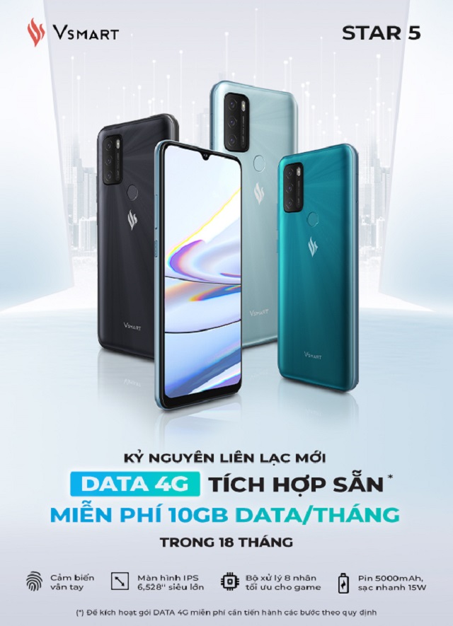 Vingroup ra mắt Vsmart Star 5 - Điện thoại kèm DATA 4G miễn phí tiên phong tại Việt Nam