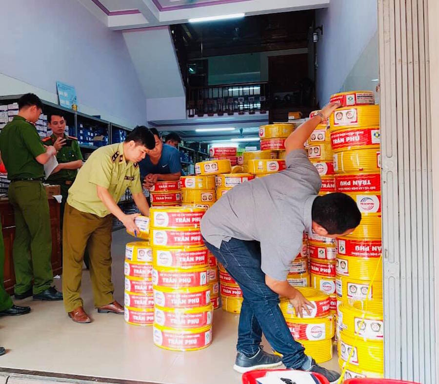 Điều tra vi phạm hình sự vụ kinh doanh dây điện giả nhãn hiệu Trần Phú