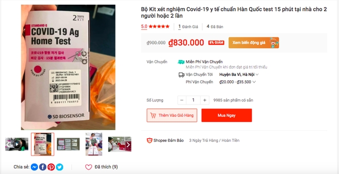 Cảnh báo bộ kit test nhanh Covid-19 rao bán trên 'chợ mạng'