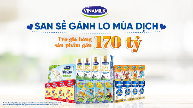 Vinamilk hỗ trợ sản phẩm dinh dưỡng thiết yếu nhằm trợ giá người tiêu dùng lên đến gần 170 tỷ đồng