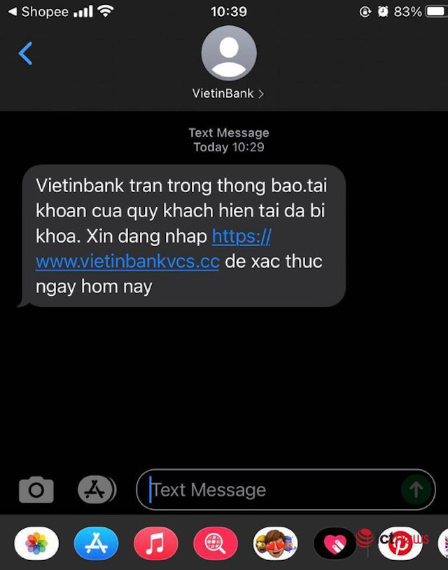 Cận Tết, dồn dập tin nhắn giả mạo ngân hàng để lừa đảo