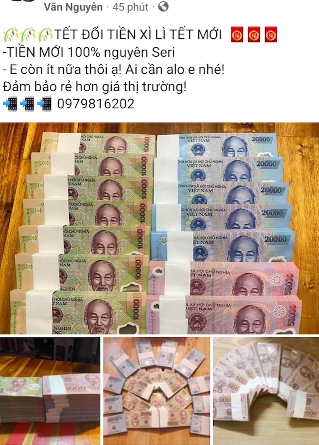 Cẩn trọng với 'bẫy' đổi tiền lẻ qua mạng dịp sát Tết