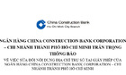 China Construction Bank Corporation thay đổi địa chỉ trụ sở trên Giấy phép