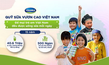 Vinamilk khởi động hành trình năm thứ 15 của Quỹ sữa vươn cao Việt Nam với 1,9 triệu ly sữa trao tặng trẻ em khó khăn