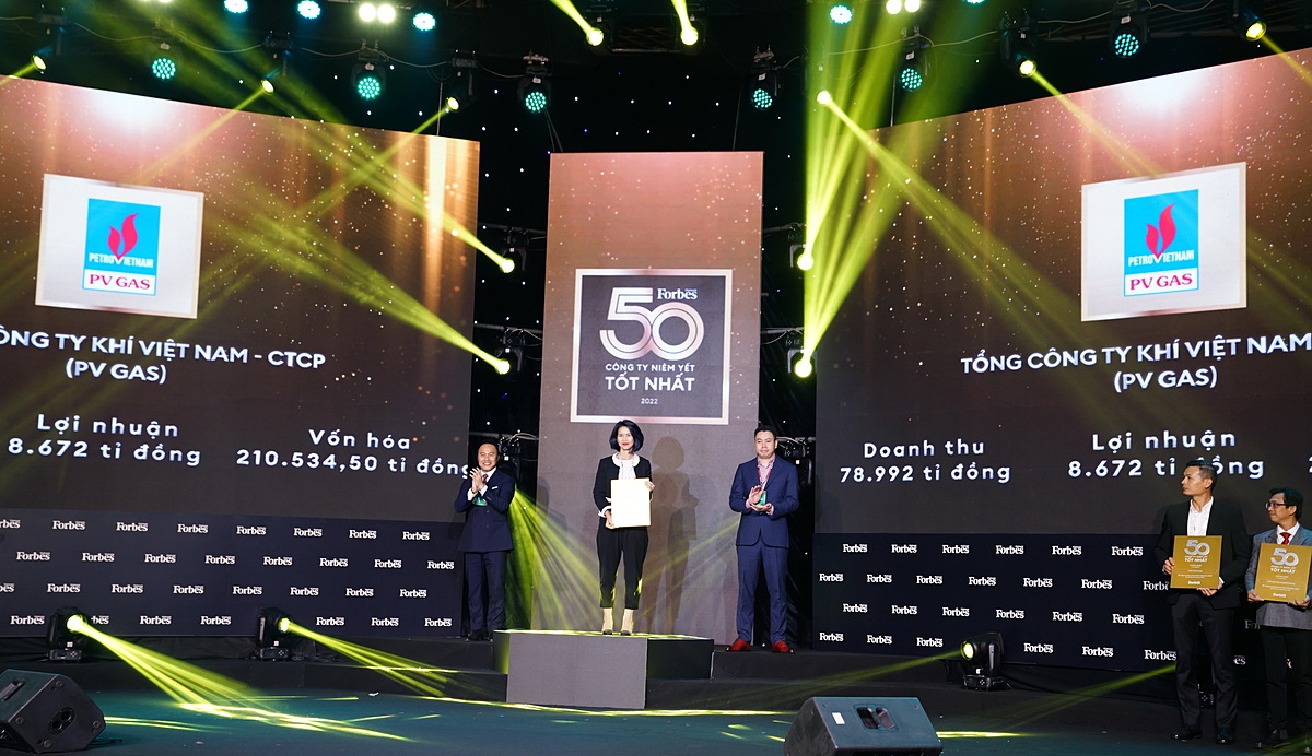 PV GAS lần thứ 10 liên tiếp nhận Vinh danh của Forbes “Top50 Công ty niêm yết tốt nhất Việt Nam năm 2022” – “Top 5 Doanh thu và Lợi nhuận”