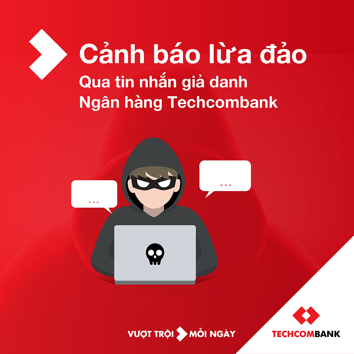Techcombank cảnh báo tin nhắn lừa đảo mạo danh ngân hàng