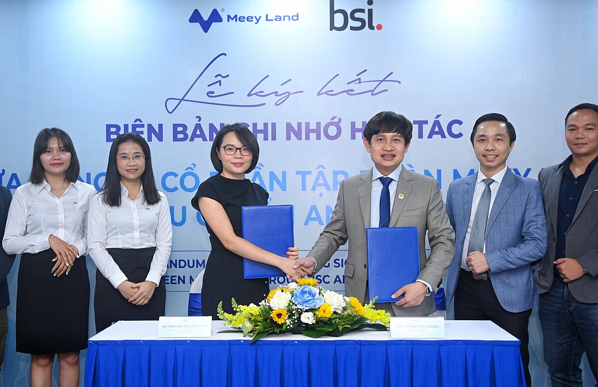 Meey Land và Viện Tiêu Chuẩn Anh BSI Việt Nam ký kết biên bản ghi nhớ hợp tác