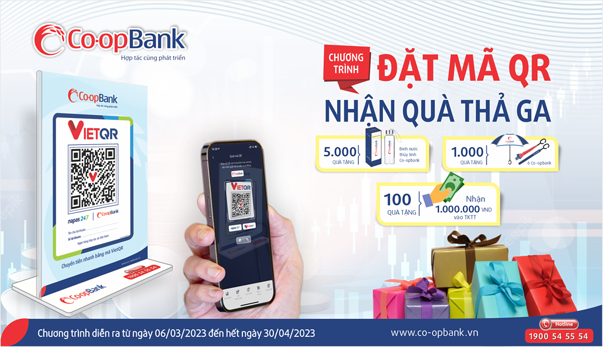 Co-opBank triển khai chương trình ưu đãi khi đặt mã QR Co-opbank