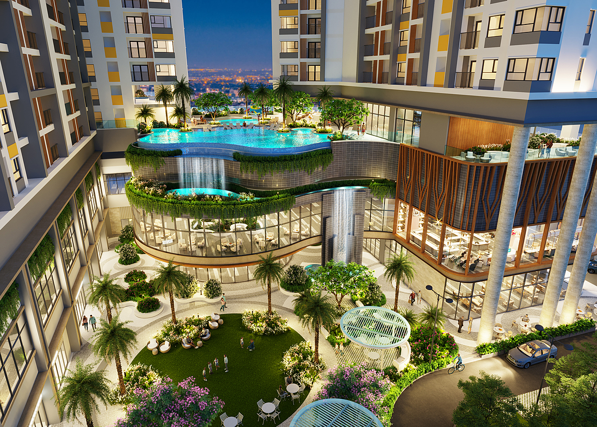 Hồ bơi phong cách resort – Điểm nhấn tiện ích tại 9X An Sương