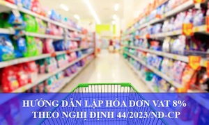 Cách dẫn lập hóa đơn thuế GTGT 8% theo Nghị định 44/2023/NĐ-CP