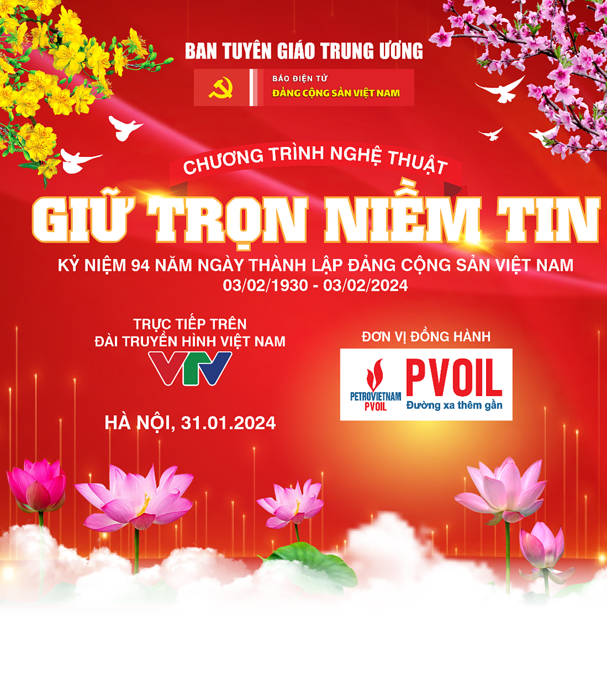 Chương trình nghệ thuật 'giữ trọn niềm tin' kỷ niệm 94 năm ngày thành lập Đảng cộng sản Việt Nam