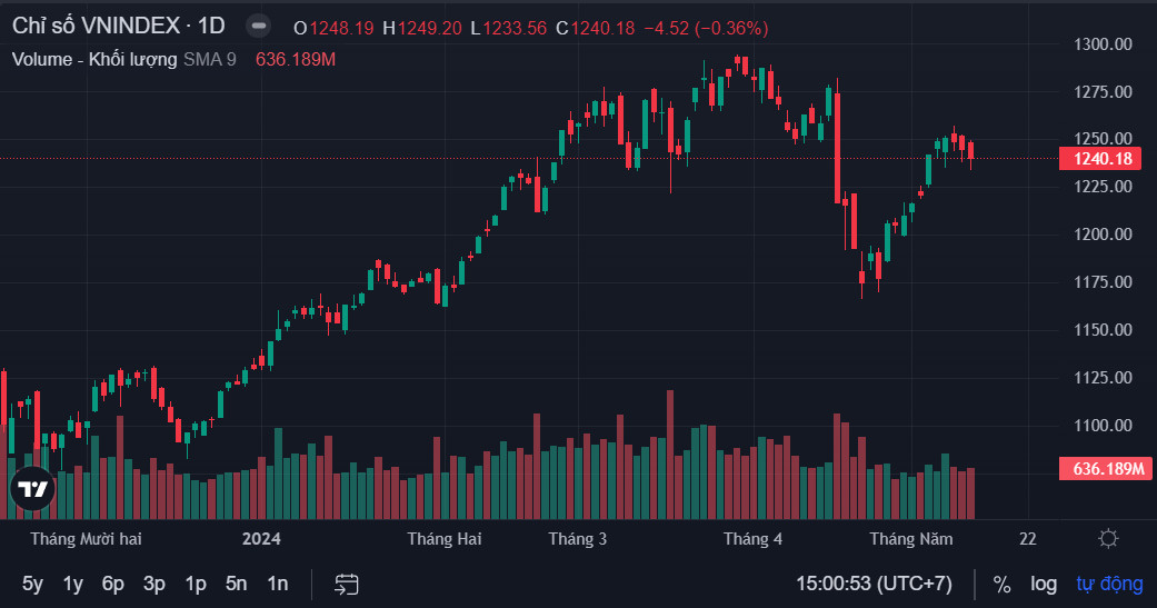 Cổ phiếu vừa và nhỏ ‘lên ngôi” trong phiên giao dịch 13/5, VN-Index mất hơn 4,5 điểm