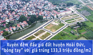 Xuyên đêm đấu giá đất huyện Hoài Đức: &#039;bỏng tay&#039; với giá trúng 133,3 triệu đồng/m2