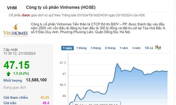 Cổ phiếu VHM xác lập đỉnh mới của năm