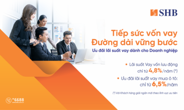 SHB mở rộng gói tín dụng “Tiếp sức vốn vay – Đường dài vững bước” lên 16.000 tỷ đồng, lãi suất từ 4,8%