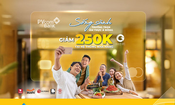 Giảm 250.000 đồng khi thanh toán bằng thẻ tín dụng PVcomBank tại chuỗi Golden Gate