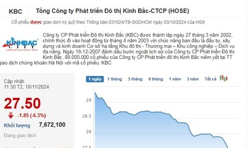 Cổ phiếu KBC chạm sàn sau động thái của loạt ‘cá mập’