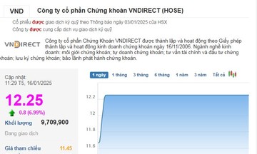 Tiền đột ngột rót mạnh, cổ phiếu VND ‘tím lịm’