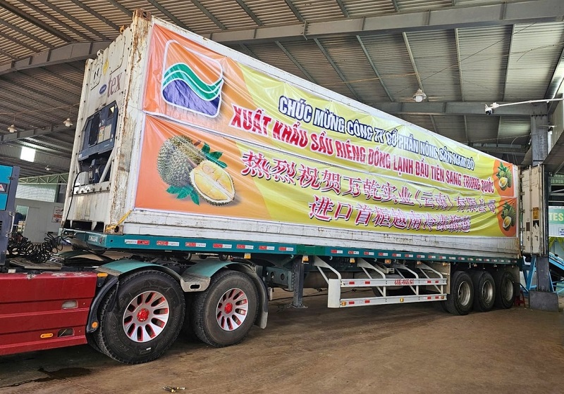 Việt Nam xuất khẩu lô sầu riêng đông lạnh đầu tiên sang Trung Quốc