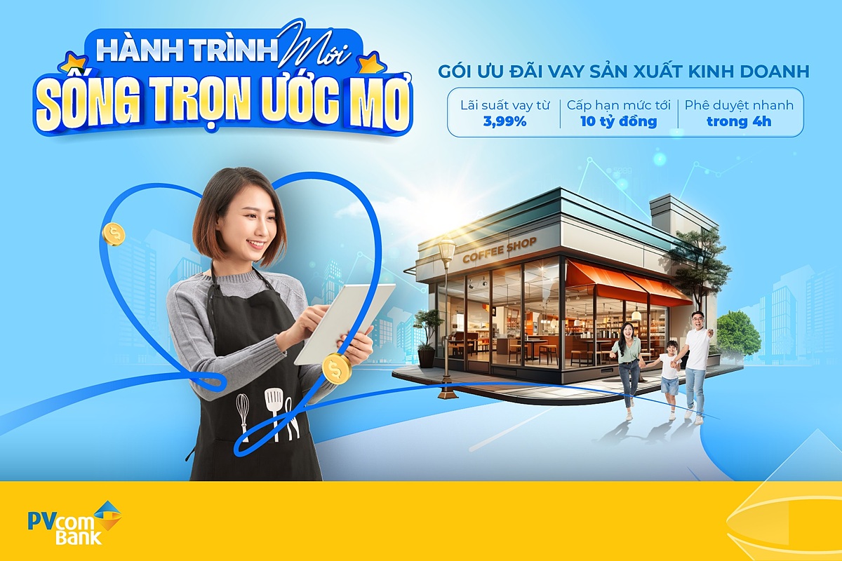 Bứt tốc kinh doanh với gói vay ưu đãi lãi suất chưa đến 4%/năm của PVcomBank
