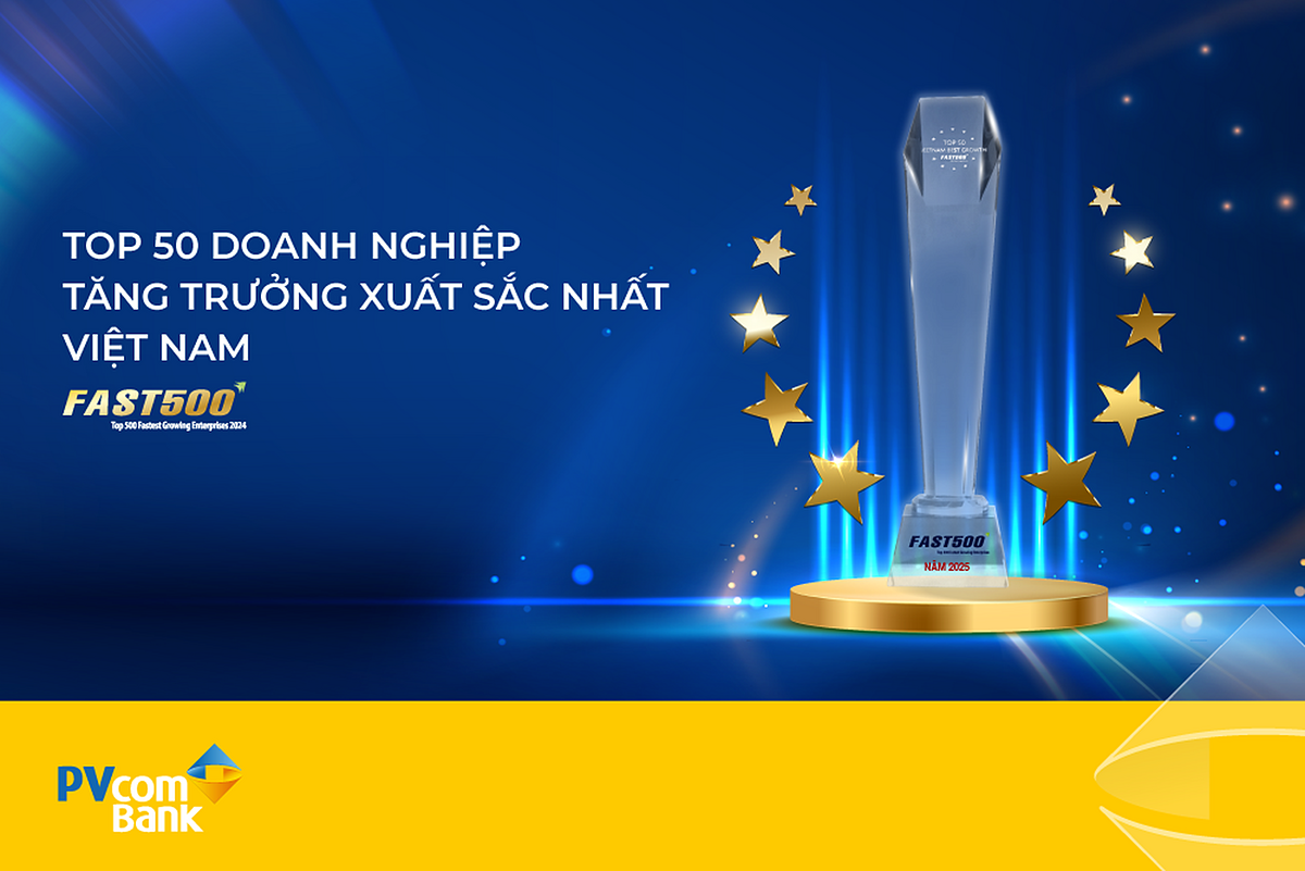 PVcomBank 6 năm liên tiếp vào Top 50 Doanh nghiệp tăng trưởng xuất sắc nhất Việt Nam